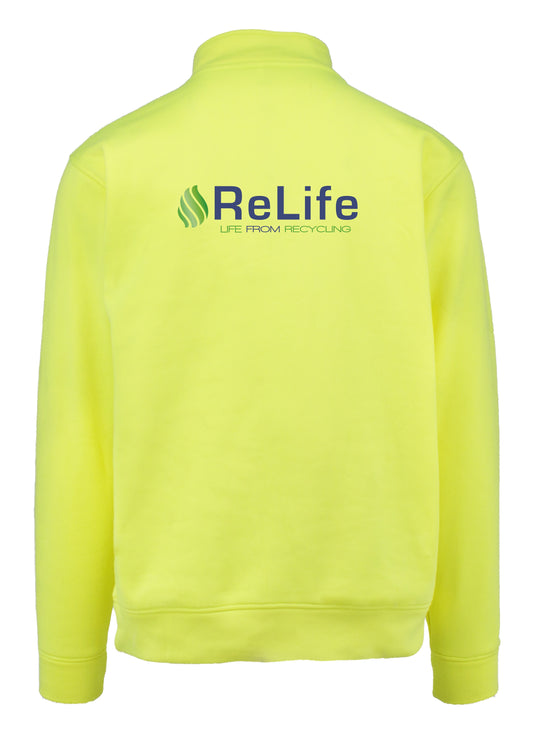 ARL010 - Felpa 1/2 Zip C/Logo - Giallo Fluo