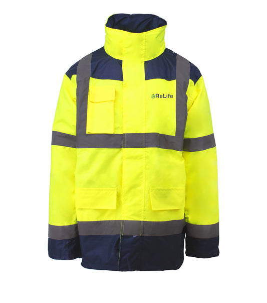 ARL009 - Giaccone Esterno e Interno Giallo Fluo/Navy c/logo